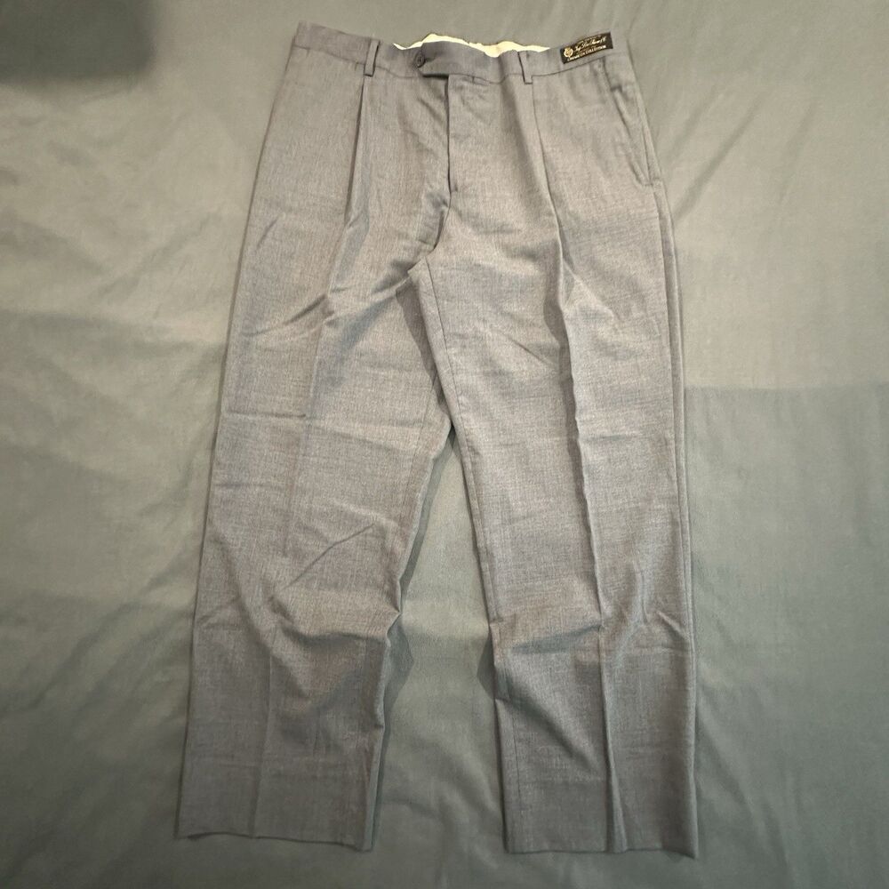 Daniel Cremieux Loro Piana Pants Mens 36R Wool Pleated Dress Trousers Grey